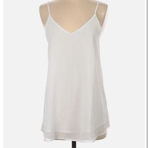 Soteer White Sheer Two Tier Flowy Tank